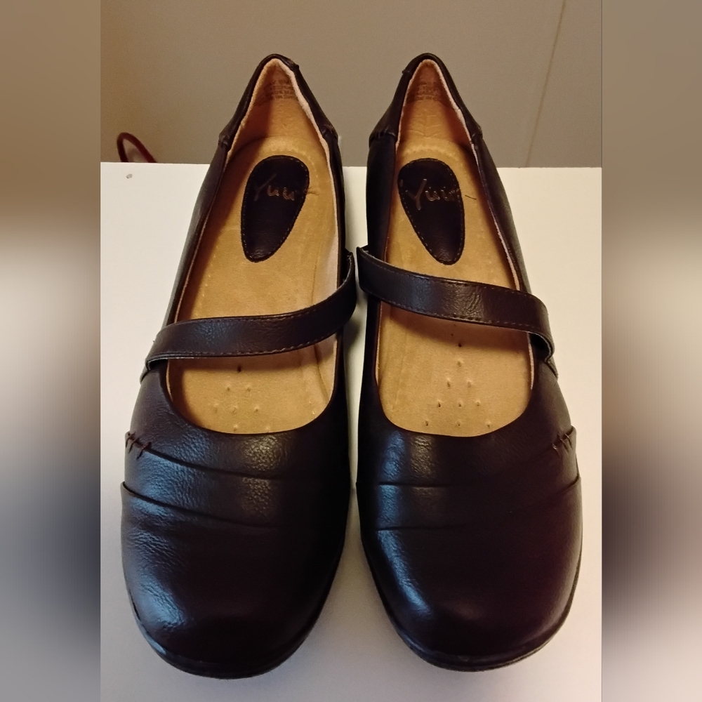 Yuu Dark Brown Mary Jane Flat Loafers